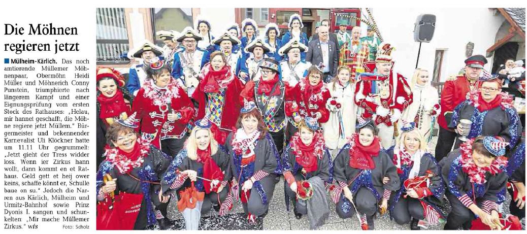 Rheinzeitung vom 12.11.2016